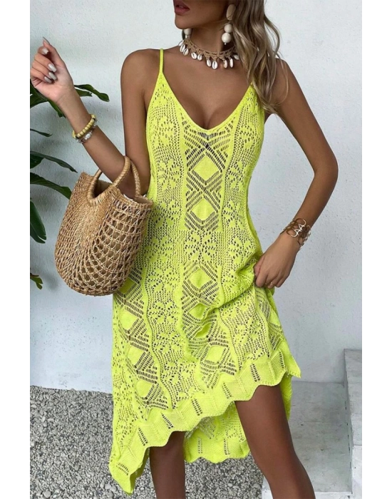 Kadın Ince Askılı Triko Elbise