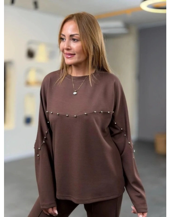 Kadın Inci Detay odal Kumaş Ikili Takım