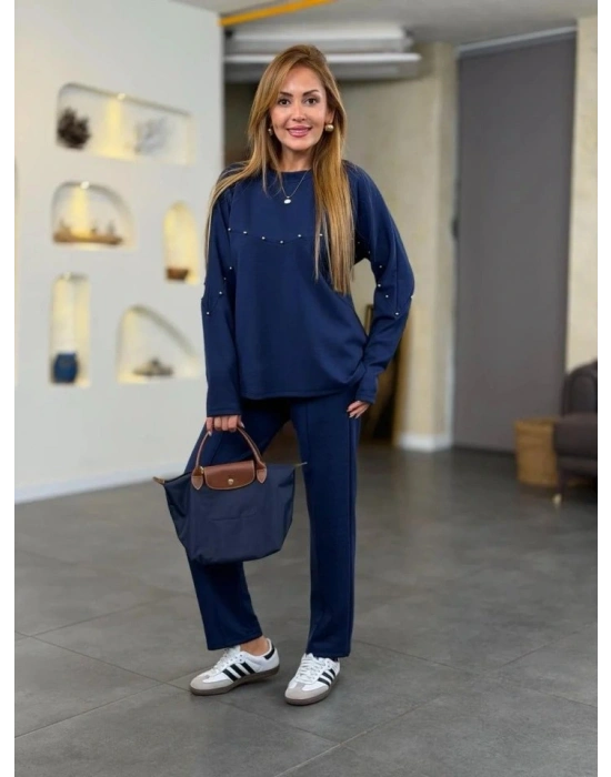 Kadın Inci Detay Modal Kumaş Ikili Takım