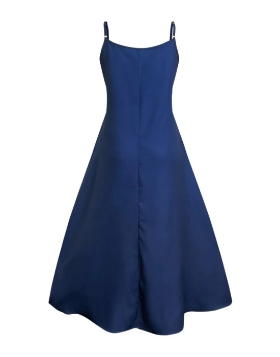 Kadın Ip Askılı V Yakalı Desenli Süprem Maxi Elbise