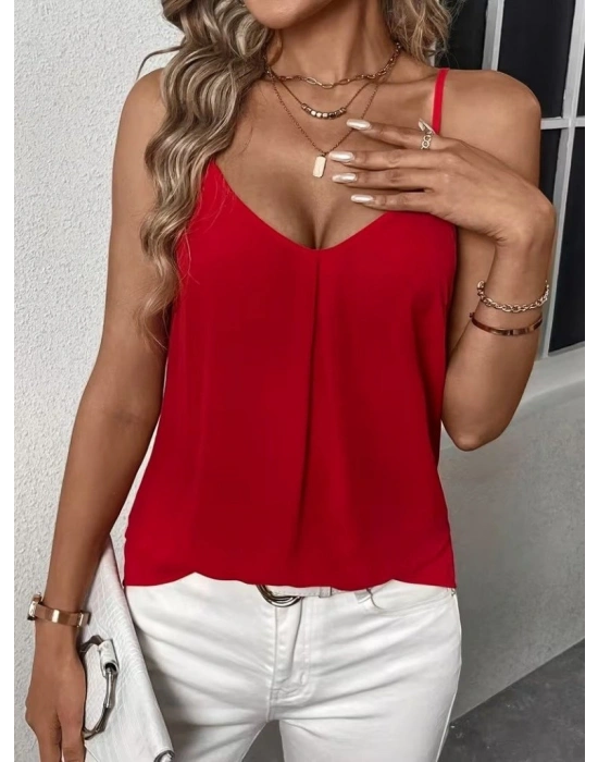 Kadın Ip Askılı V Yakalı Sandy Bluz