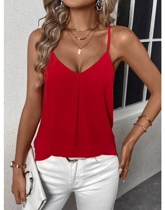 Kadın Ip Askılı V Yakalı Sandy Bluz