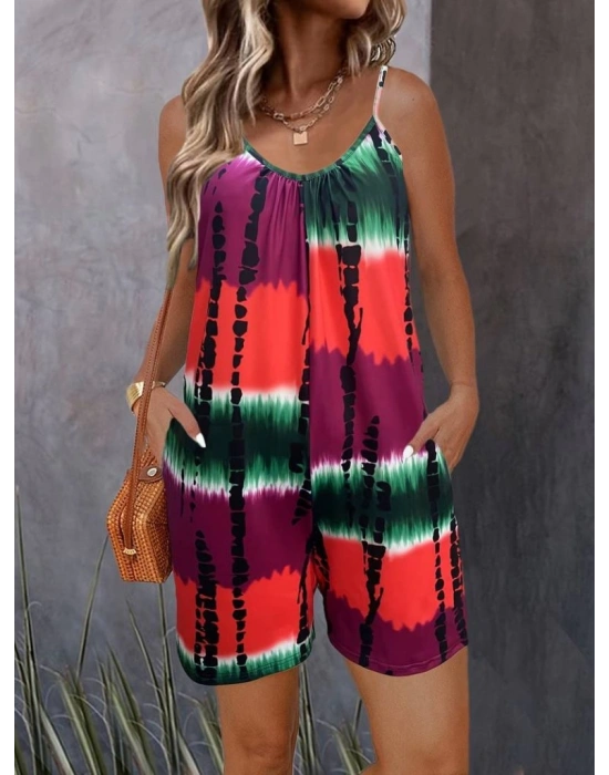 Kadın Ip Askılı Yuvarlak Yaka Cepli Kısa şort Süprem Takım