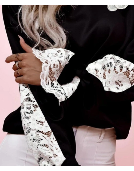 Kadın İthal Kumaş Dantel Detay Tasarım Fırsat ürün Bluz