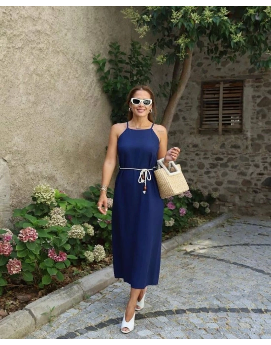 Kadın Kadın Omuz Askılı Kuşak Dahil Elbise