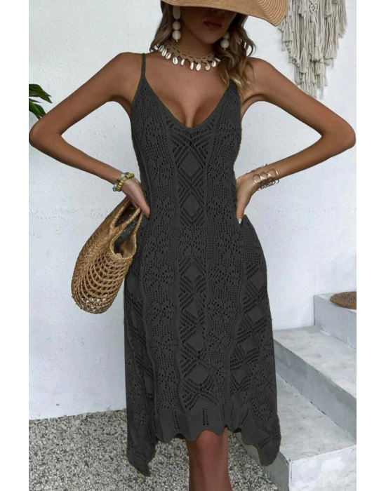 Kadın Kalın Askılı Triko Elbise