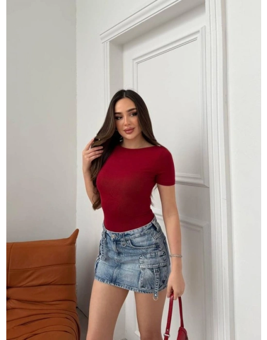 Kadın Kayık Yaka Viskon Kumaş Bluz