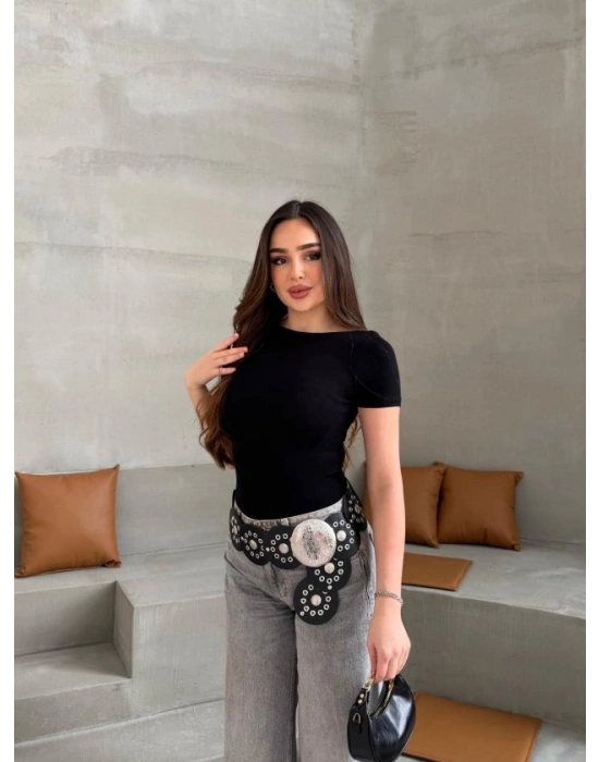 Kadın Kayık Yaka Viskon Kumaş Bluz