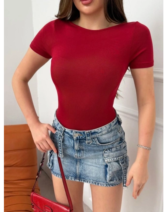 Kadın Kayık Yaka Viskon Kumaş Bluz