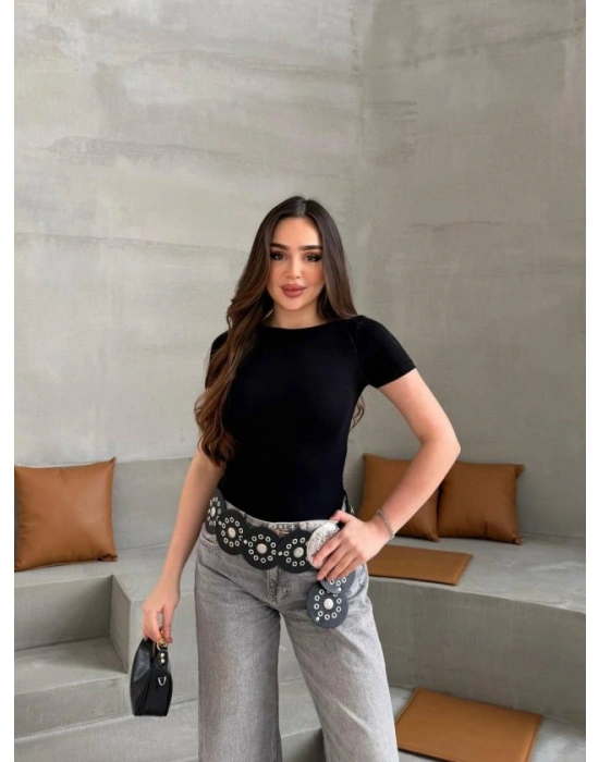 Kadın Kayık Yaka Viskon Kumaş Bluz