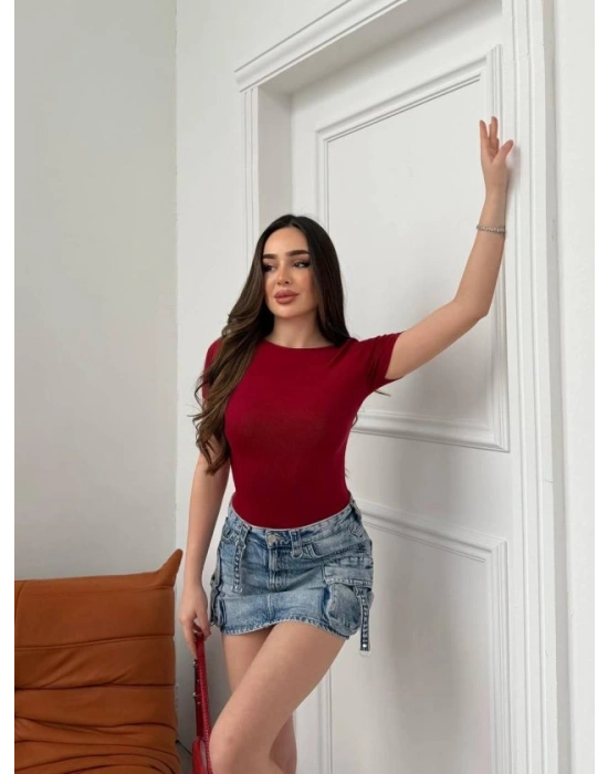 Kadın Kayık Yaka Viskon Kumaş Bluz