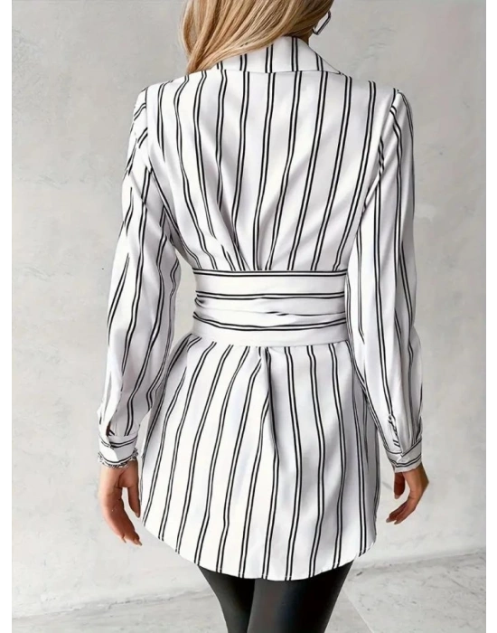 Kadın Kemer Detaylı Pamuk Polyester Gömlek Elbise