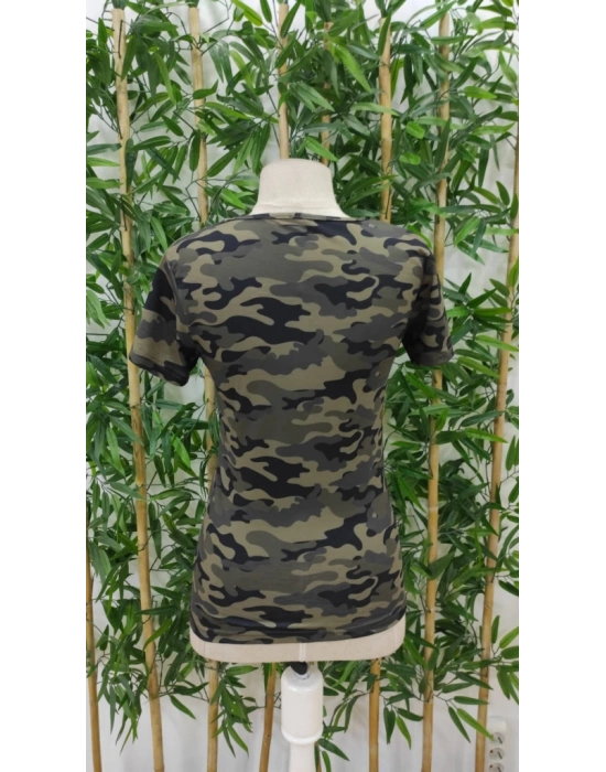 Kadın Kısa Kollu Bisiklet Yaka Dekolteli Süprem Bluz