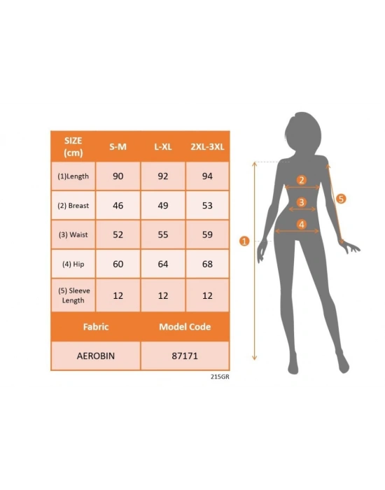 Kadın Kısa Kollu Bisiklet Yaka Fırfırlı Aerobin Elbise