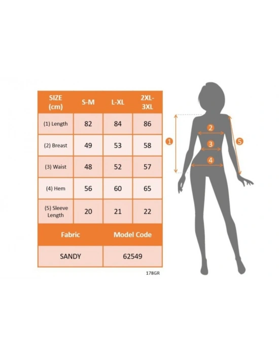 Kadın Kısa Kollu Bisiklet Yakalı Desenli üst Sandy Alt Tul Asimetrik Detaylı Bluz