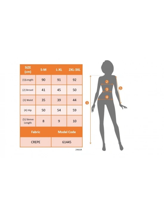 Kadın Kısa Kollu Geometrik Yakalı Janjan Krep Elbise