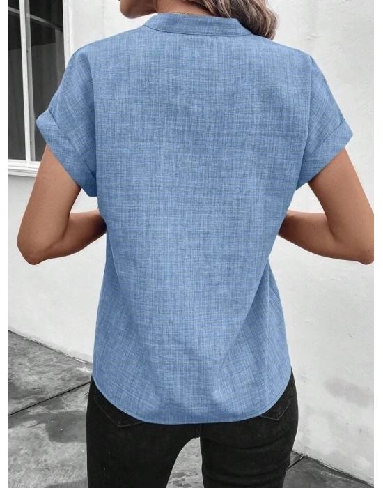 Kadın Kısa Kollu Hakim Yaka Sofya Bluz