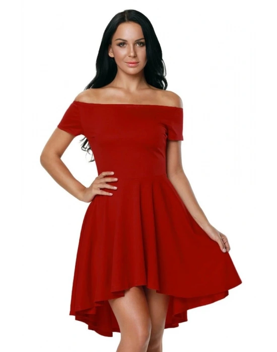 Kadın Kısa Kollu Madonna Yaka önü Kısa Arkası Uzun Ithal Krepdüğün/mezuniyet Elbisesi