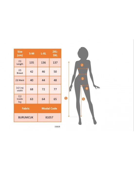 Kadın Kısa Kollu önden Düğmeli Paçaya Doğru Geniş Cepli Uzun Bürümcük Tulum
