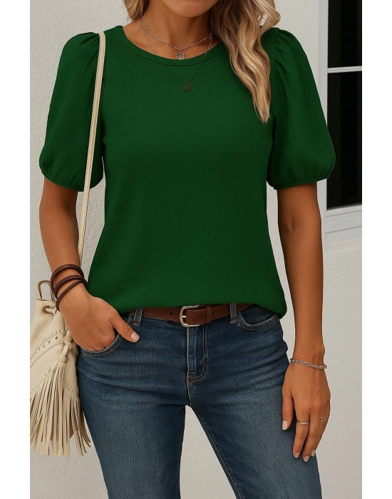 Kadın Kısa Kollu Pileli Balın Kol Bürümcük Bluz