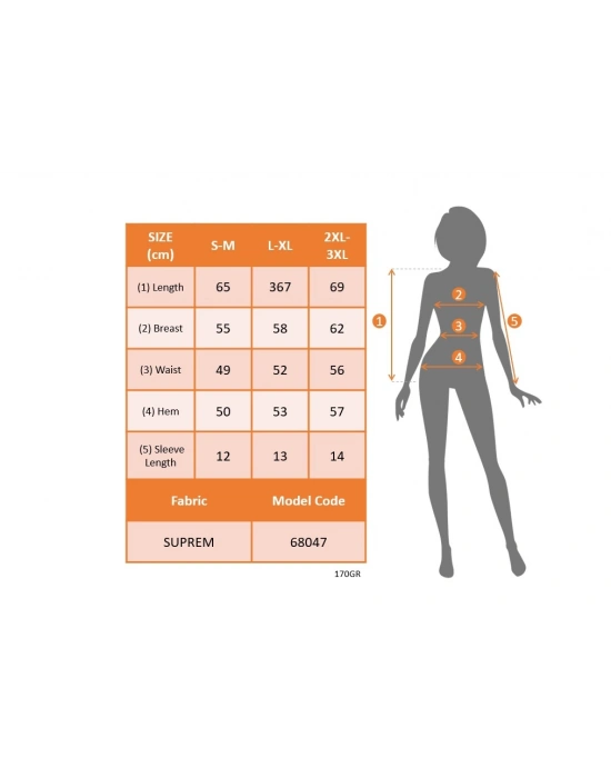 Kadın Kısa Kollu V Yaka çizgili Süprem Tshirt