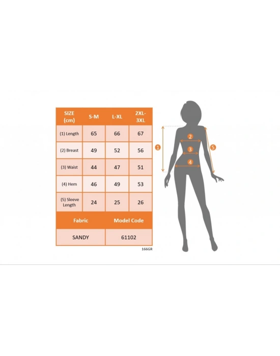 Kadın Kısa Kollu V Yaka Fermuarlı Salaş Sandy Bluz