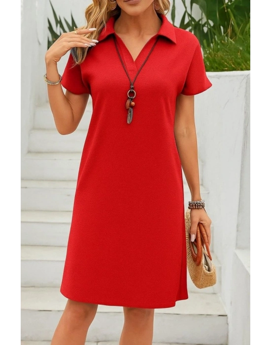Kadın Kısa Kollu V Yakalı Bürümcük Elbise