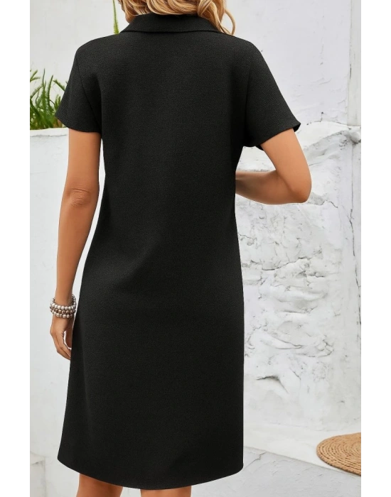 Kadın Kısa Kollu V Yakalı Bürümcük Elbise