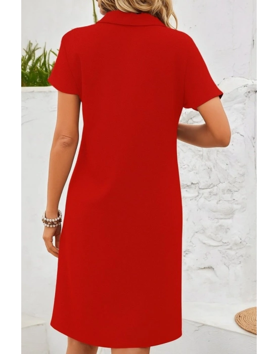 Kadın Kısa Kollu V Yakalı Bürümcük Elbise