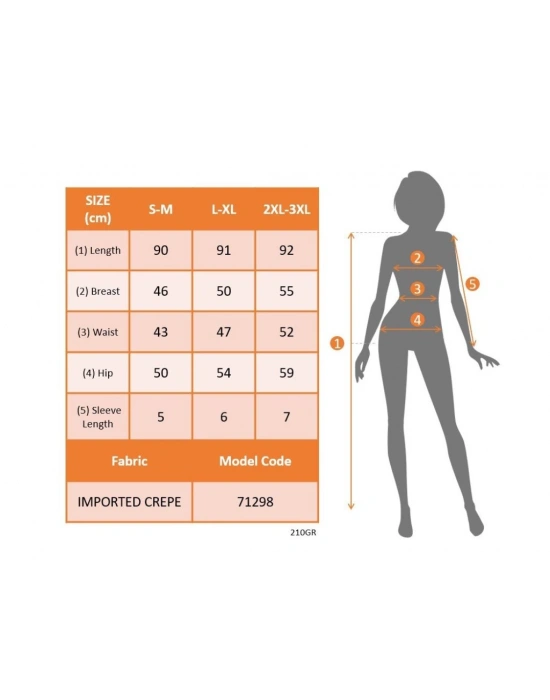 Kadın Kısa Kollu V Yakalı Ithal Krep Elbise