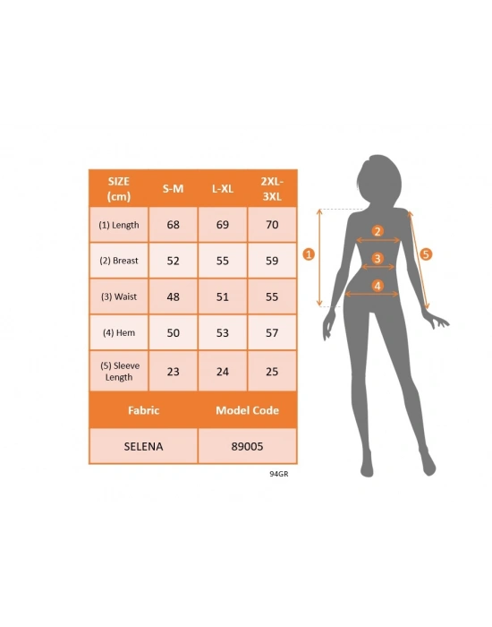 Kadın Kısa Kollu V Yakalı önden Fermuarlı Salaş Bluz
