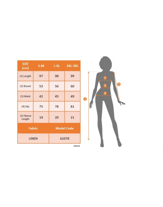 Kadın Kısa Kollu V Yakalı Pile Detay Keten Elbise