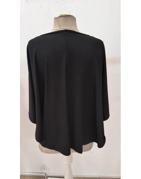 Kadın Kısa Kollu V Yakalı Salaş Viskon Bluz