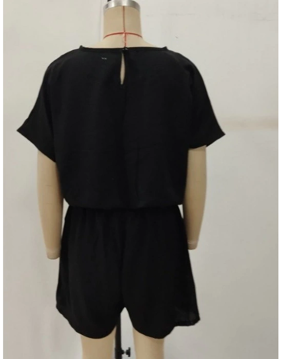 Kadın Kısa Kollu Yuvarlak Yakalı Ithal Keten Bluz Ve Short Ikili Takım