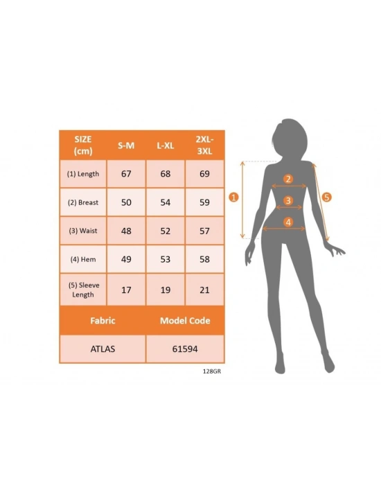Kadın Kısa Yarasa Kollu Bisiklet Yaka çizgi Desenli Atlas Bluz