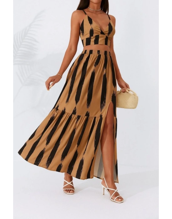 Kadın Kolsuz Askılı Crop Ikili Süprem Takım