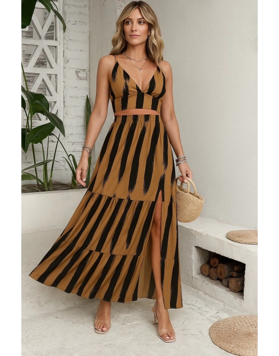 Kadın Kolsuz Askılı Crop Ikili Süprem Takım