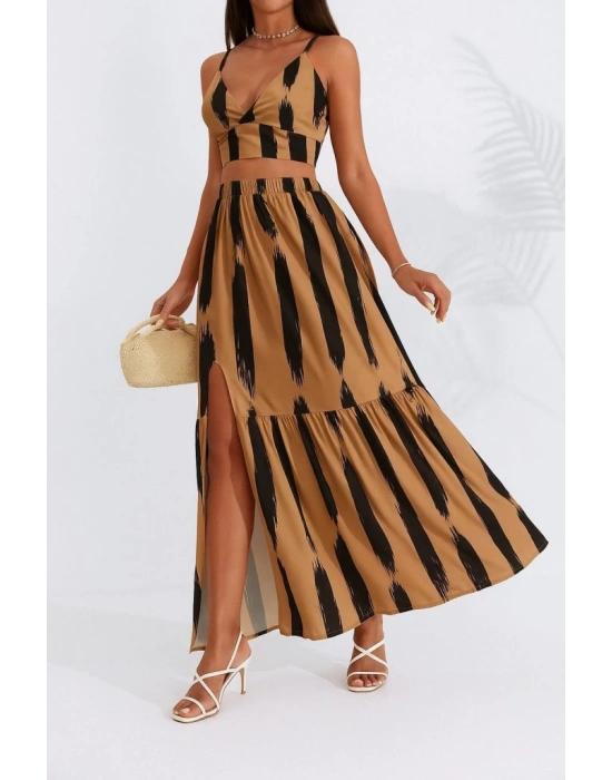 Kadın Kolsuz Askılı Crop Ikili Süprem Takım