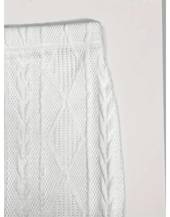 Kadın Kolsuz Mini Erer Crop Ikili Triko Takım