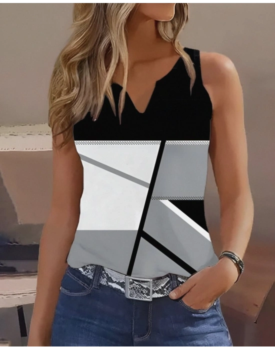 Kadın Kolsuz V Yaka Mikro Bluz