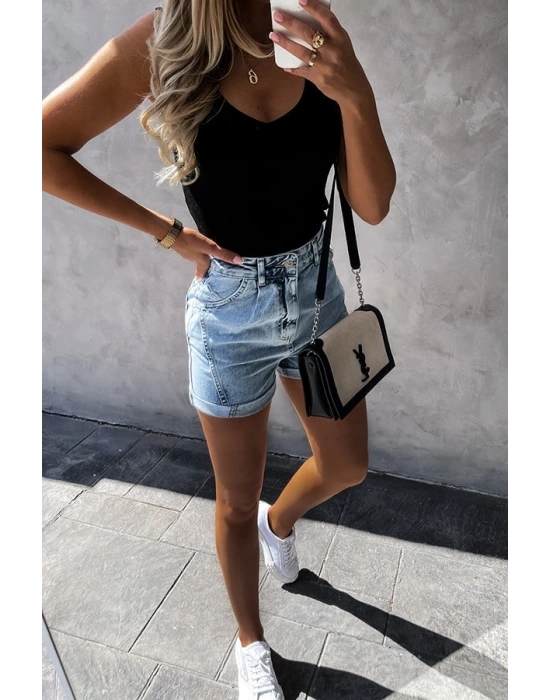 Kadın Kolsuz V Yaka Triko Bluz