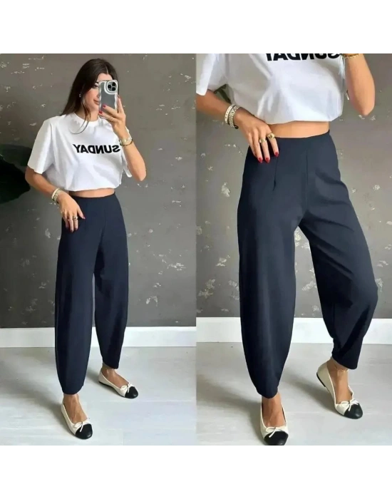 Kadın Krep Kumaş Balon Pantolon