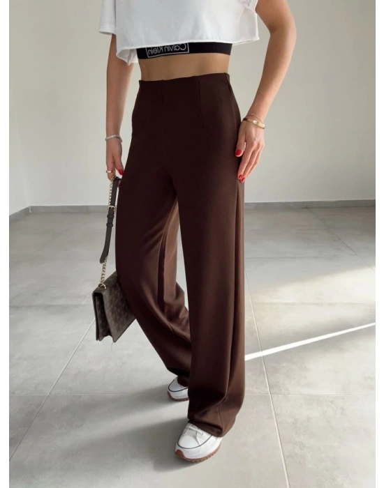 Kadın Krep Kumaş Gipe Detay Palazzo Pantolon