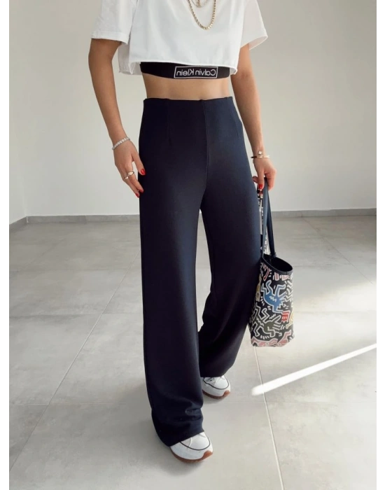 Kadın Krep Kumaş Gipe Detay Palazzo Pantolon