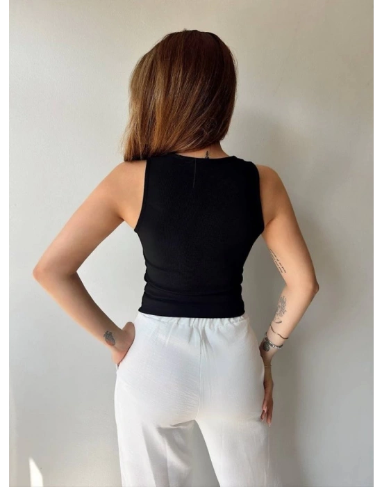 Kadın Kumaş Dantel Detaylı Bluz