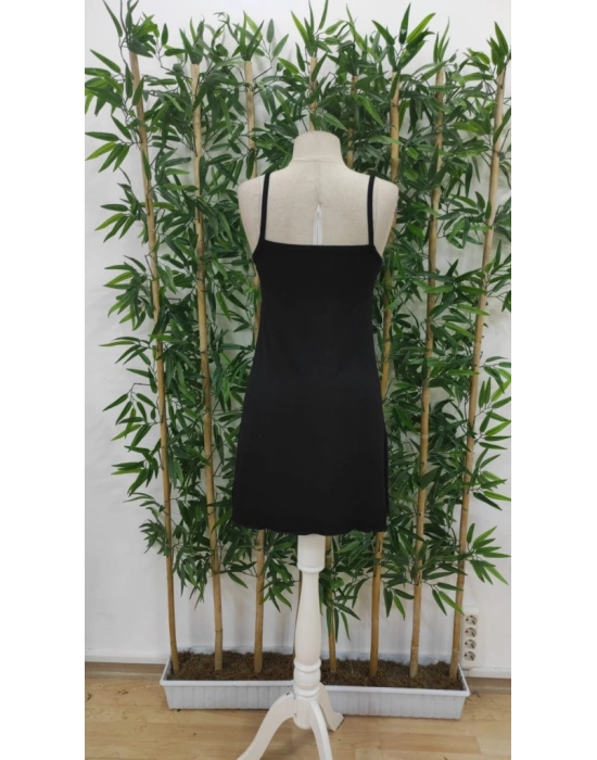 Kadın Kurdela Baskılı Askılı Viskon Gecelik