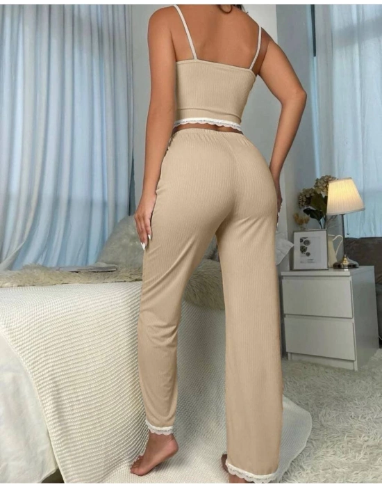 Kadın Kurdele Ve Dantel Detaylı Askılı Kaşkorse Ikili Takım