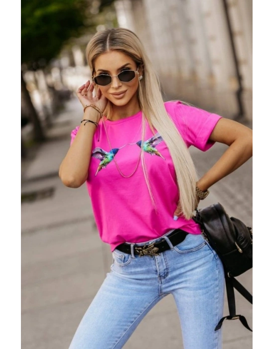 Kadın Kuş Desenli Süprem Tshirt