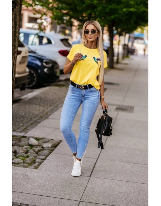 Kadın Kuş Desenli Süprem Tshirt