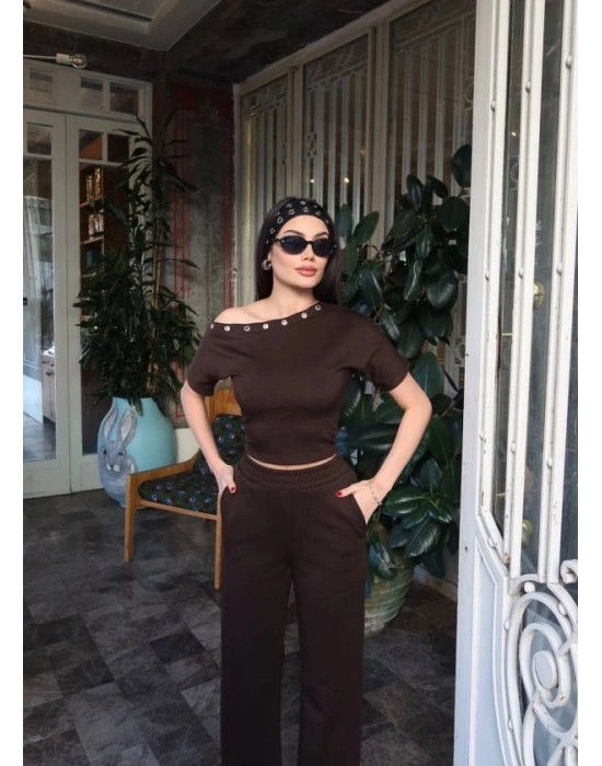 Kadın Kuşgözlü Düşük Omuz Takım